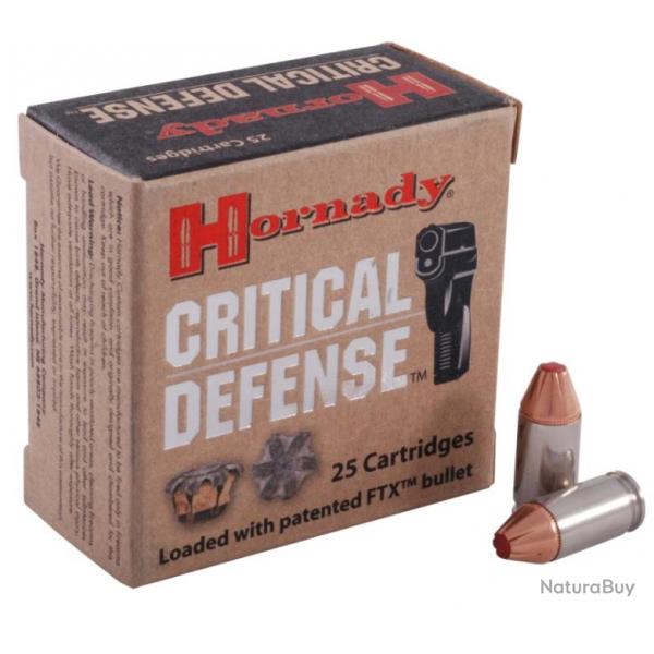 25 Munitions HORNADY Critical Defense Cal.380 Auto FTX - 90 gr