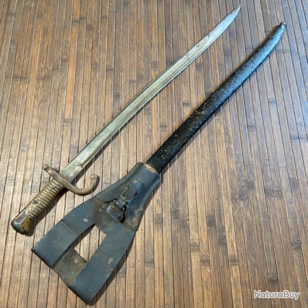 BAONNETTE SABRE CHASSEPOT 1866 MANUFACTURE IMPRIALE DE TULLE DE 1870 -