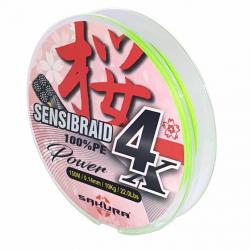 Tresse Sakura Sensibraid 4 Chartreuse - 150m 14/100-10KG