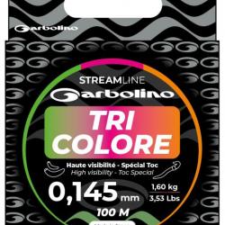 Nylon Garbolino Streamline Toc Tri-colore Citron Vert / Rose / Orange - 100m 16/100-2KG