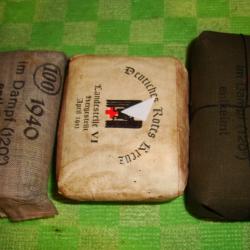 LOT DE TROIS PANSEMENTS ALLEMAND WW2