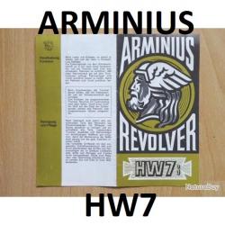 notice origine revolver ARMINIUS HW7 HW 7s (envoi par mail) - VENDU PAR JEPERCUTE (m2059)