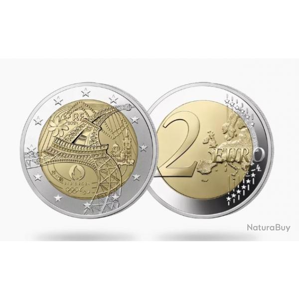 Collection 2 EUROS 2024 COMMEMORATIVE LA TOUR EIFFEL - LES JEUX OLYMPIQUE 2024