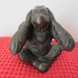Statuette en résine singe de la sagesse 1980