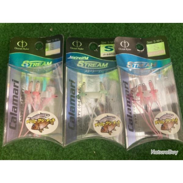 Lot de 3 sachets Streamer calamari ocean ruler 2 gr