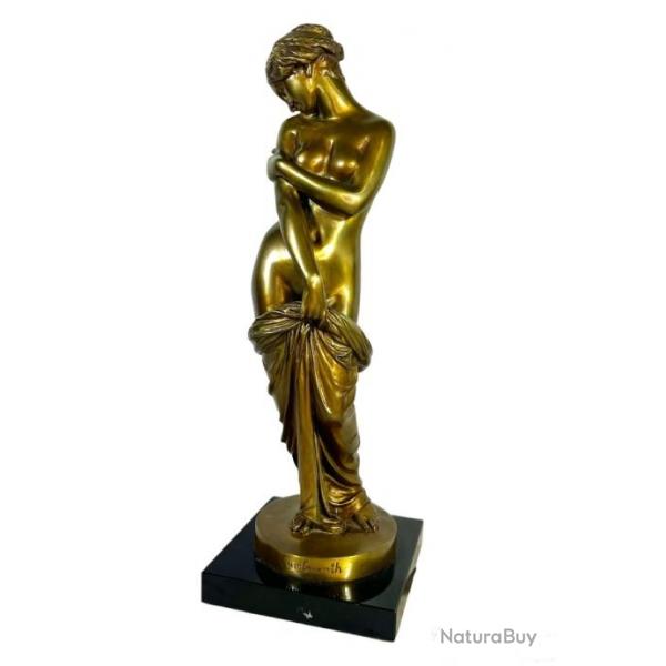 Cumberworth Charles : bronze jeune femme au drap sculpture