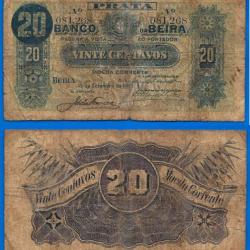 Mozambique 20 Centavos 1919 Banco da Beira Billet Portugal Livre Colonie