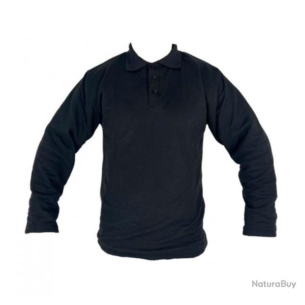 POLO ANTI-COUTEAU MANCHES LONGUES NOIR