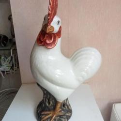 coq en porcelaine de chine vers 1900 hauteur grand modèle 39 cm x 23 cm