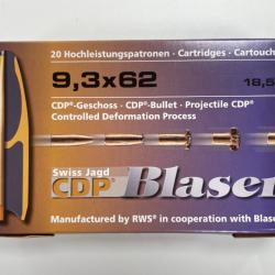 BLASER CDP CAL 9.3X62 18.5 BTE DE 20 BALLES(vendu par 2 boites)