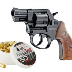 Pack REVOLVER ROHM RG 59 + Munitions- CALIBRE 9 MM RK - BLACK