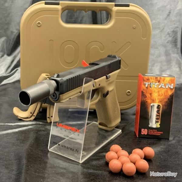 Pack prt a tirer self gomm Pistolet- "GLOCK 17 COYOTE GEN5" - Cal 9 MM P.A.K - EDITION LIMITEE FREN