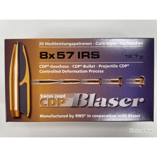 BLASER CDP CAL 8X57JRS 12.7G BTE DE 20 BALLES(vendu par 2 boites)