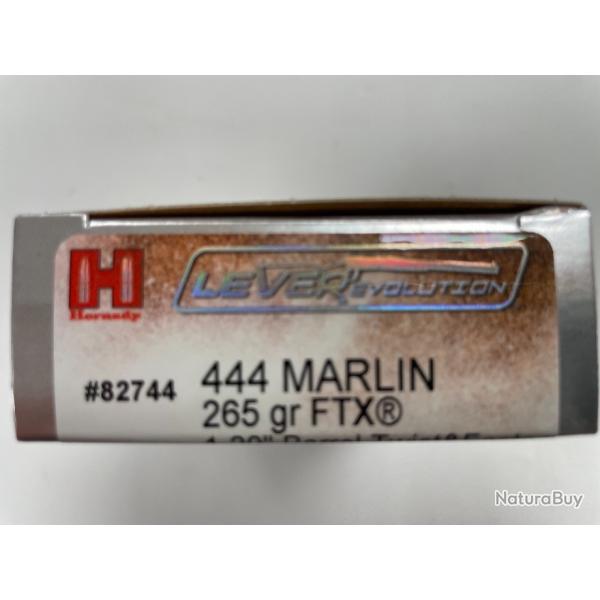 HORNADY 444 MARLIN FTX 265GR BOITE DE 20 BALLES(VENDU PAR 2 BOITES