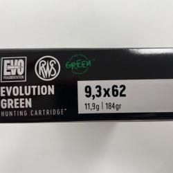 RWS 9.3X62 EVO GREEN 11.9G BOITE DE 20 BALLES(VENDU PAR 2 BOITES)