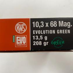 RWS 10.3X68 EVO GREEN 13.5G BOITE DE 20 BALLES(VENDU PAR 2 BOITES)