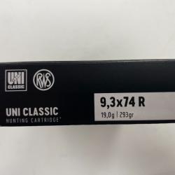 RWS 9.3X74R UNI CLASSIC 19G BOITE DE 20 BALLES(VENDU PAR 2 BOITES)