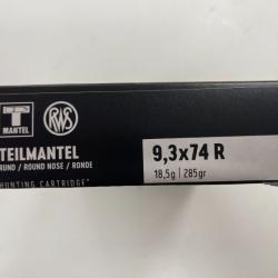 RWS 9.3X74R T MANTEL 18.5G BOITE DE 20 BALLES(VENDU PAR 2 BOITES)