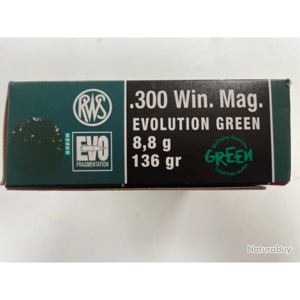 RWS 300 WIN EVO GREEN 8.8G BOITE DE 20 BALLES(VENDU PAR 2 BOITES)