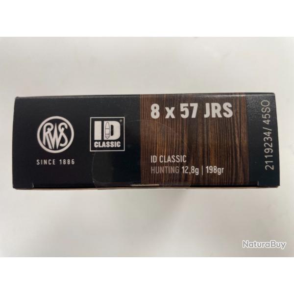 RWS 8X57JRS 12.8G BOITE DE 20 BALLES(VENDU PAR 2 BOITES)