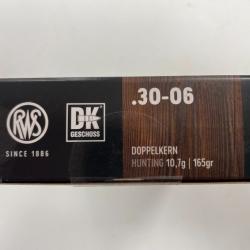 RWS 30-06 DK 10.7G BOITE DE 20 BALLES(VENDU PAR 2 BOITES)