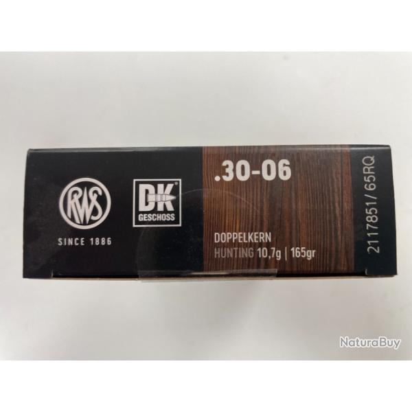 RWS 30-06 DK 10.7G BOITE DE 20 BALLES(VENDU PAR 2 BOITES)