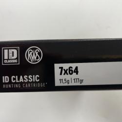 RWS 7X64 ID CLASSIC 11.5G BOITE DE 20 BALLES(VENDU PAR 2 BOITES)