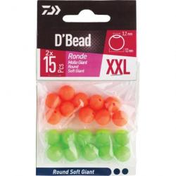 Combo Perles Giant Daiwa D'Bead 2XL / Rose et vert / Ovale - XL / Orange et vert / Ronde Molle