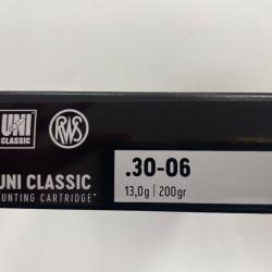 RWS 30-06 UNI CLASSIC 13GR BOITE DE 20 BALLES(VENDU PAR 2 BOITES)