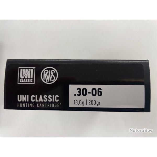 RWS 30-06 UNI CLASSIC 13GR BOITE DE 20 BALLES(VENDU PAR 2 BOITES)