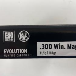 RWS 300 WIN EVO 11.9GR BOITE DE 20 BALLES(VENDU PAR 2 BOITES)