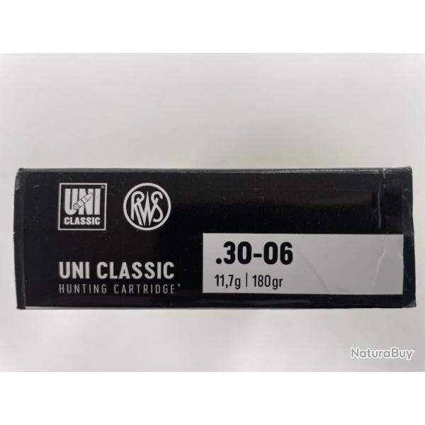 RWS 30-06 UNI CLASSIC 11.7GR BOITE DE 20 BALLES(VENDU PAR 2 BOITES)