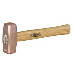 Massette Outifrance en cuivre tête 30mm angles abattus manche en bois verni OUTIFRANCE