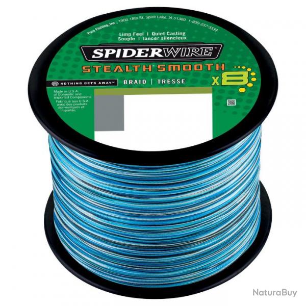 Tresse Spiderwire Steal Smooth 8 Bleue Camou 2000M 6/100-5,4KG