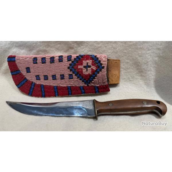 Couteau bowie avec tui perl indien des plaines petit prix