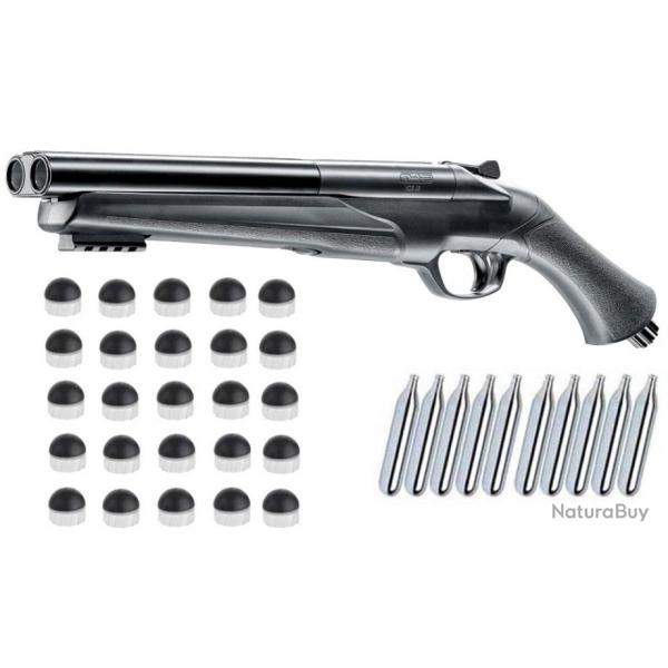 Umarex T4E HDS 68 Double Barrel Paintball Home Defense Shotgun incluant 10x capsules de CO2 de 12 gr