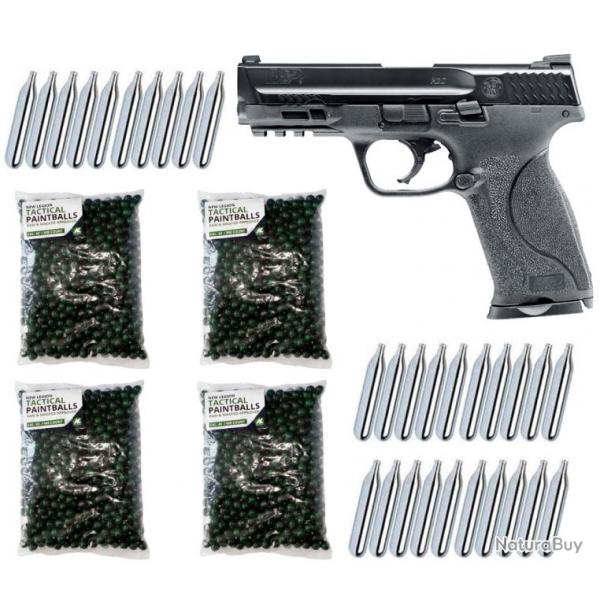 Smith & Wesson M&P9 2.0 T4E cal.43 pistolet de dfense  domicile incluant 2000 billes de peinture c