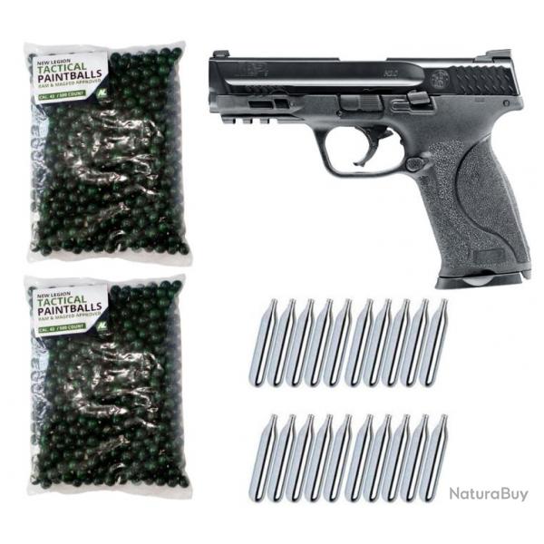 Pistolet de dfense  domicile Smith & Wesson M&P9 2.0 T4E cal.43 avec 1000 billes de peinture cal.4