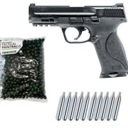 Smith & Wesson M&P9 2.0 T4E cal.43 pistolet de défense à domicile incluant 500 balles de peinture ca