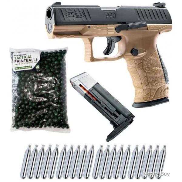 Walther PPQ M2 T4E RAM pistolet de dfense  domicile cal.43 incluant un chargeur de rechange, 500 b