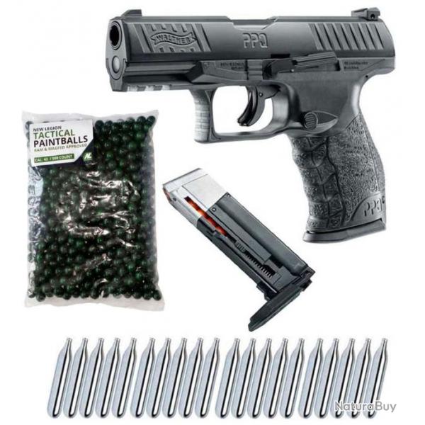 Walther PPQ M2 T4E RAM Home Defense pistolet cal.43 incluant un chargeur de rechange, 500 billes de 