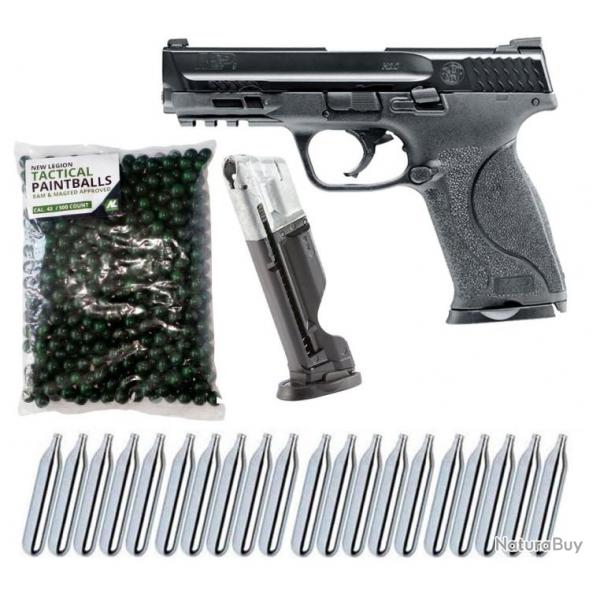 Smith & Wesson M&P9 2.0 T4E cal.43 pistolet de dfense  domicile incluant un chargeur de rechange, 