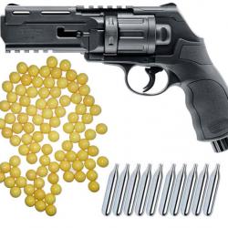 Revolver de défense à domicile Umarex T4E TR 50 RAM calibre .50 incluant 50 billes en nylon calibre 