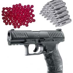 Walther PPQ M2 T4E RAM pistolet de défense à domicile comprenant 30 capsules de CO2 et 50 balles en 