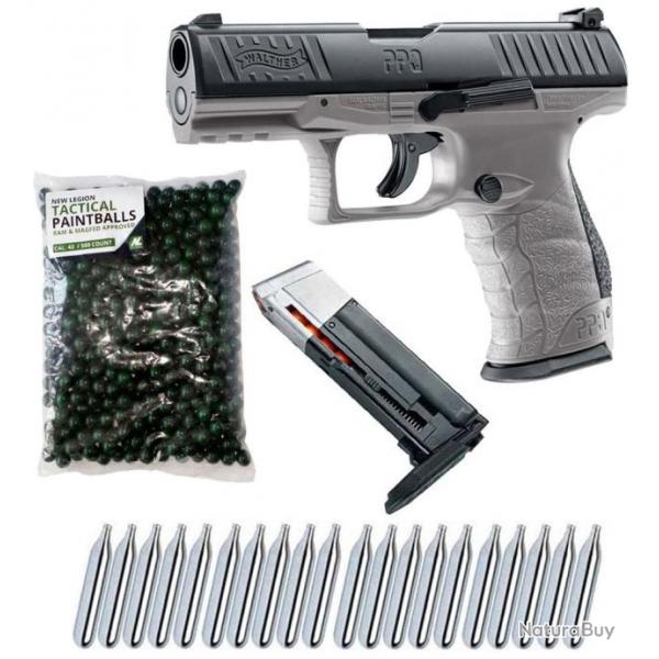 Walther PPQ M2 T4E RAM pistolet de dfense  domicile cal.43 incluant un chargeur de rechange, 500 b