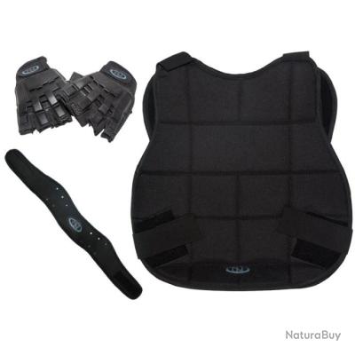 Annonce billes paintball : Nouvel ensemble de protection pour paintball de la marque Legion - noir avec gants &agrave; demi-doigts.