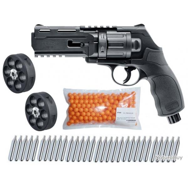 Umarex T4E TR 50 Revolver de dfense  domicile RAM cal.50 avec 2 chargeurs supplmentaires, 250 bil