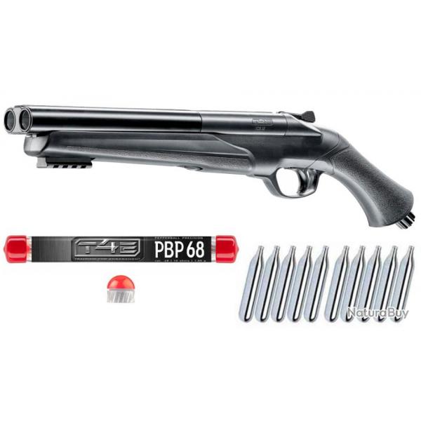 Umarex T4E HDS 68 Double Barrel Paintball Home Defense Shotgun incluant 10x capsules de CO2 de 12 gr