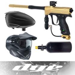 Pack de paintball pour débutants DYE DPL Tournament comprenant Rize CZR, chargeur, masque et système