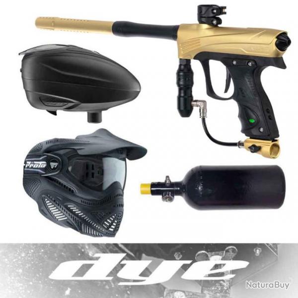 Pack de paintball pour dbutants DYE DPL Tournament comprenant Rize CZR, chargeur, masque et systme